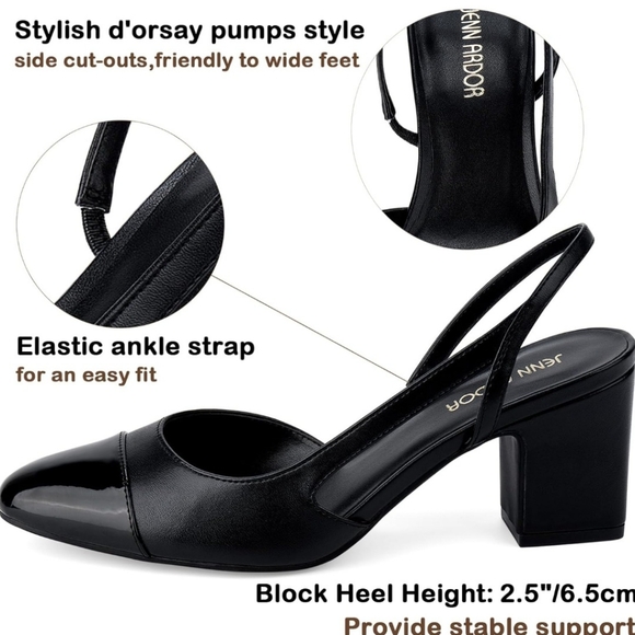 Jenn Ardor Closed Toed Slingback Chucky Low Heel NWT Size 7 NWT - Picture 3 of 3